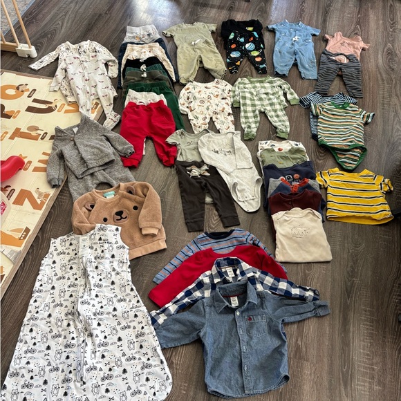 Baby Mixed Clothing Bundle - Neutral Green Red Blue